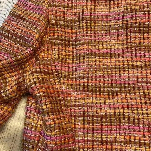 VTG Doncaster DD Women's Open Front Silk Blend Tweed Blazer Jacket 2 Pink - Picture 8 of 8